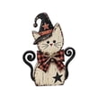 thumbnail image 1 of syligr Wooden Black Cat Figurine for Halloween Decorations, Black Cat Ornament for Mantel Shelf, Vintage Halloween Decor for Table Centerpiece, Home Party Decor Gift, 8Inch, 1 of 6