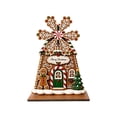 thumbnail image 1 of syligr Wooden Christmas House Ornament, Gingerbread Windmill House Christmas Tabletop Decoration for Mantel Shelf, Holiday Home Decor for Office, Party Gift, 6Inch, Brown, 1 of 7