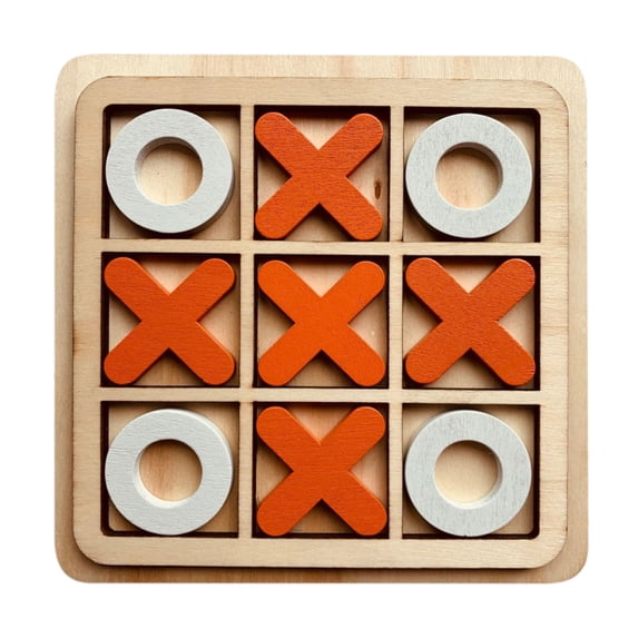 syligr Wooden Tic Tac Toe Board Game for Kids 4+, Mini Noughts and Crosses Travel Set, Family Party Tabletop Strategy Game, 5.5 Inch, Holiday Party Gift for Game Lovers, Perfect for Travel Car Play