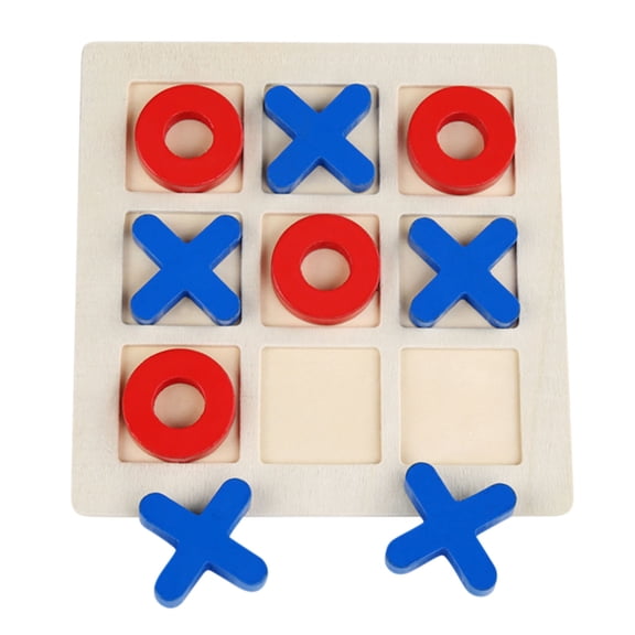 syligr Wooden Tic Tac Toe Board Game for Kids 4+, Mini Noughts and Crosses Travel Set, Family Party Tabletop Strategy Game, 5.5 Inch, Holiday Party Gift for Game Lovers, Perfect for Travel Car Play