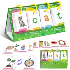 syligr Word Flip Chart, 129 Words Builder Game, Phonics Flash Cards, Sight Words Games Activity Educational Learning Tool for School Supplies, Special Education, Speech Therapy