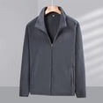 thumbnail image 1 of SYMOID Big & Tall Men's Soft Polyester Fleece Jacket - Warm Full-Zip, Stand-Up Collar, 2 Side Pockets, Relaxed Fit for Daily/Outdoor Use, Dark Gray, Size 4XL, 1 of 9