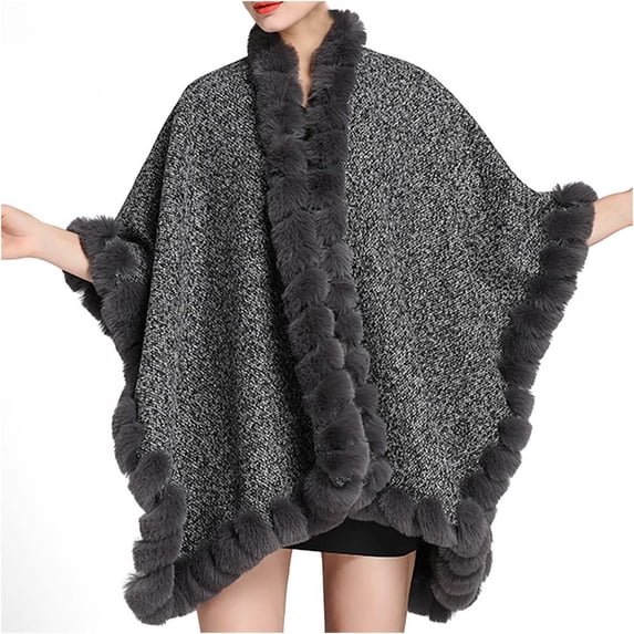 symoid 2022 Scarf Shawls for Women- Christmas and Thanksgiving Warm Gifts for Women Pop Thickened New Fashion Casual Fall Winter Coats for Womens Dark Gray One Size