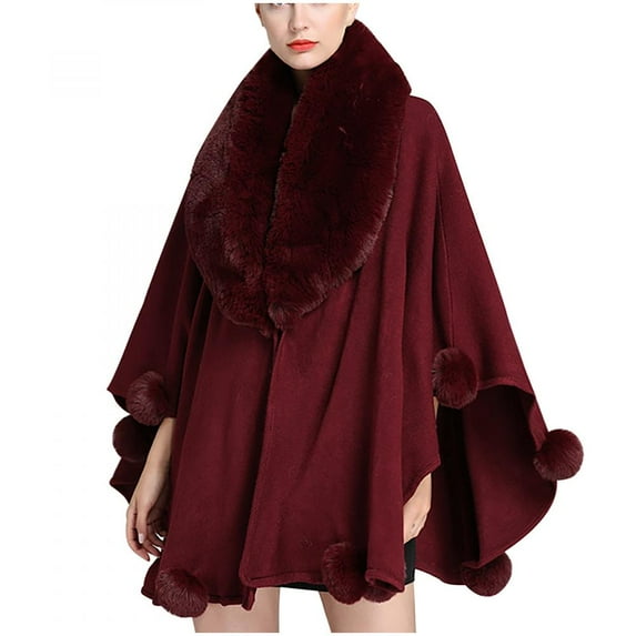 symoid 2022 Scarf Shawls for Women- New Casual Christmas and Thanksgiving Gifts for Women Pop Fashion Thickened Warm Womens Fall Winter Coats Wine One Size