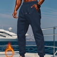 thumbnail image 1 of Fnnxeal 3XL Sweatpants for Men Solid Outdoor Casual Slacks with Stretch Fall Winter Big and Tall Cargo Pants Mens Navy Trousers, 1 of 9