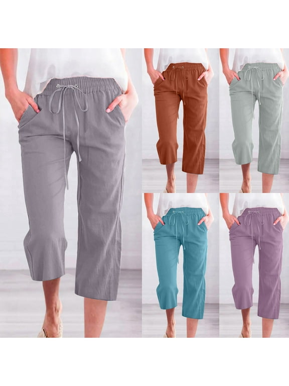 Pantalon Capri Femme Everlast En French Terry - Taille M, Couleur Bleu, Cordon De Serrage, Neuf Avec étiquettes