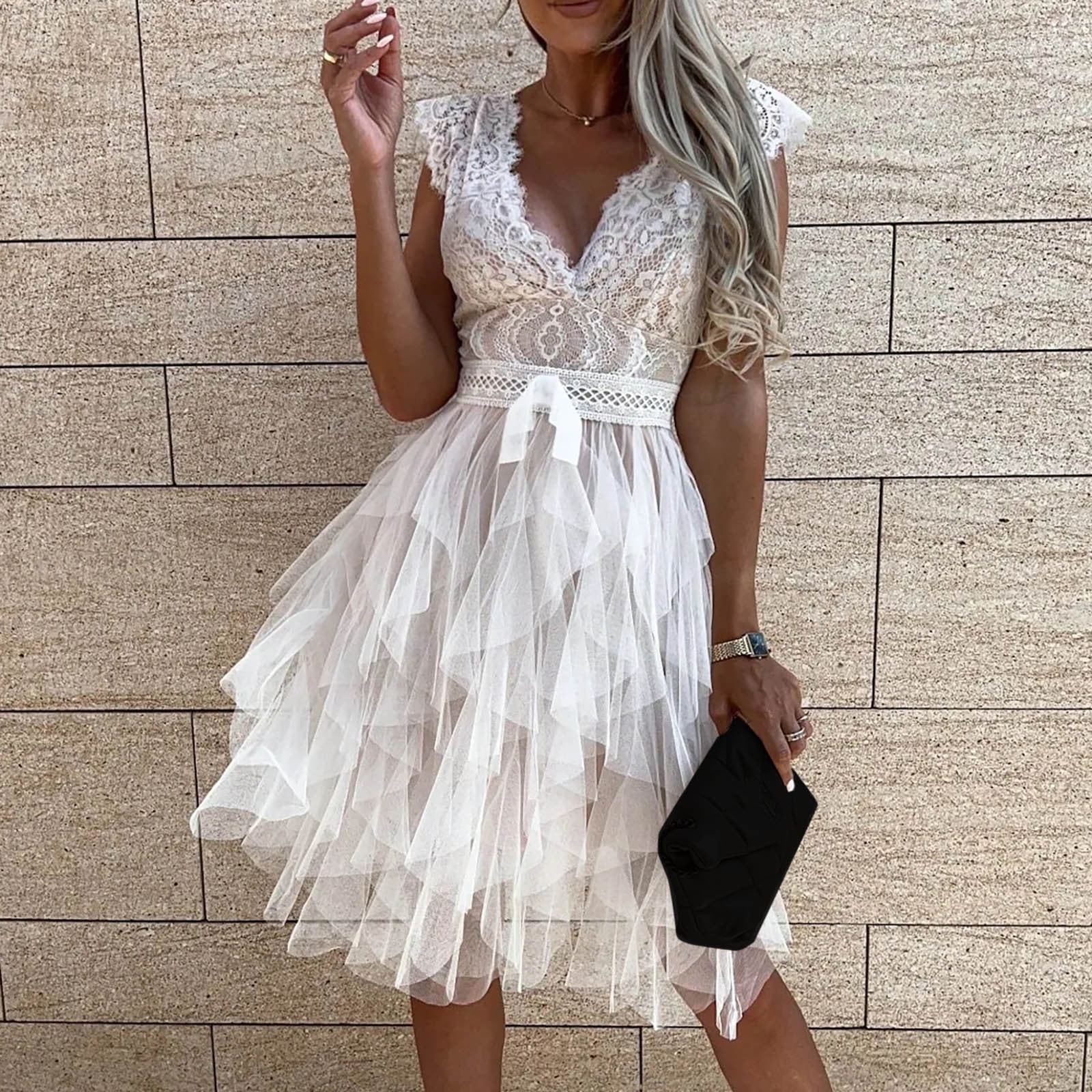 MEDI EMBROIDERY TULLE LACE DRESS ホワイト　S MEDI EMBROIDERY TULLE LACE DRESS ホワイトS