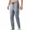 thumbnail image 1 of SYMOID Men's Gray 2XL Jogger Pants 100% Polyester - Drawstring Waist, Side Zip Pockets & Cuffed Ankles for Casual & Sport Use, 1 of 9