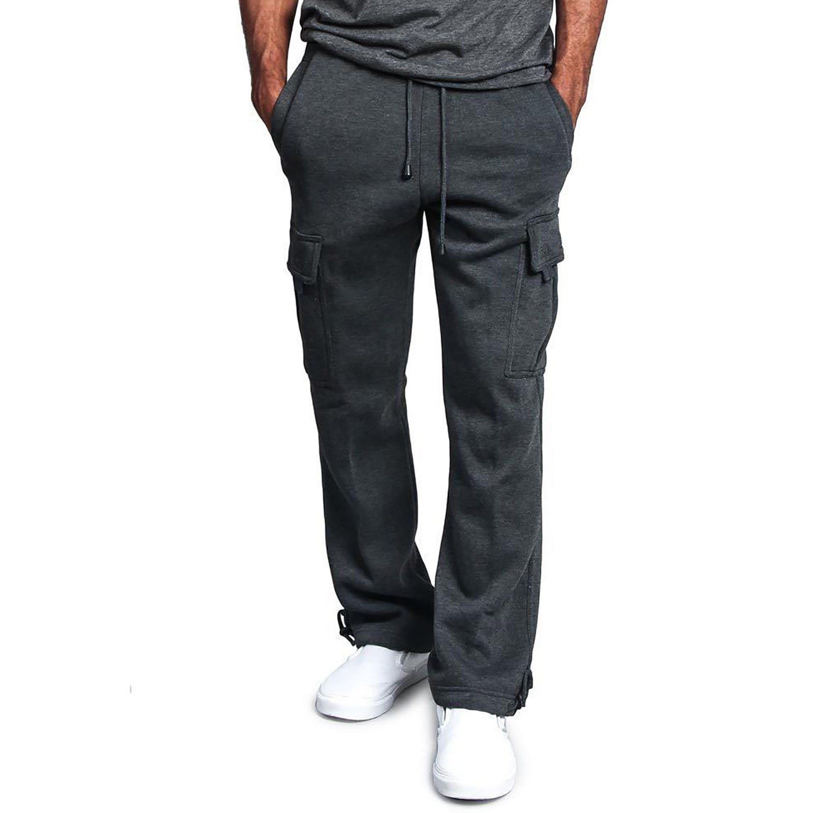 symoid Mens Athletic Sweatpants- Drawstring Elastic Waist Solid Pocket ...
