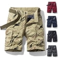 thumbnail image 1 of GUZOM Mens Cargo Shorts Big and Tall,Summer Beach with Pockets Plus Size Relaxed Fit Cotton Red Carpenter Shorts Size L, 1 of 3