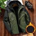 thumbnail image 1 of Fnnxeal Mens Rain Jackets Waterproof with Hood Windbreaker Lightweight Shirts Coat with Pocket Long Sleeves Shirts Outdoor Fall Winter Casual Army Green Jackets for Men Size 2XL, 1 of 7