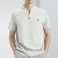 thumbnail image 1 of Fnnxeal Mens Casual T-Shirts, Big and Tall Shirts Button Crew Neck Short Sleeve Tops Summer White Lightweight Tees with Pocket Size XL, 1 of 6