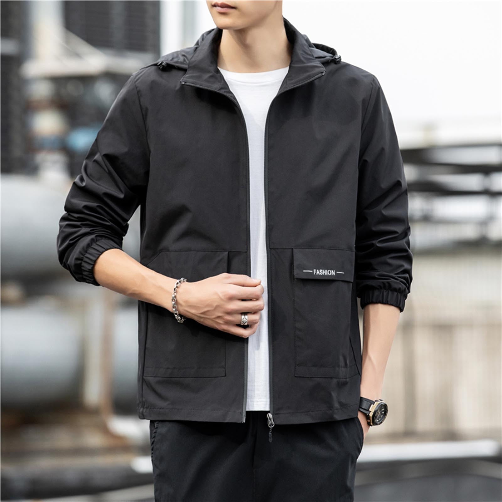 symoid Mens Coats Jackets Camouflage Casual Jacket Zip Hooded