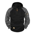thumbnail image 1 of Fnnxeal Hoodies Sweatshirts for Men, Fall Winter Big and Tall Shirts Long Sleeve Shirt with Pocket Casual Zipper Mens Black Blouse Size 3XL, 1 of 2