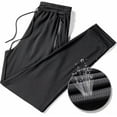 thumbnail image 1 of symoid Mens Cropped Pants- Sweatpants Pants Hollow Summer Loose Air Conditioning Nine-Point Pants Black M, 1 of 4