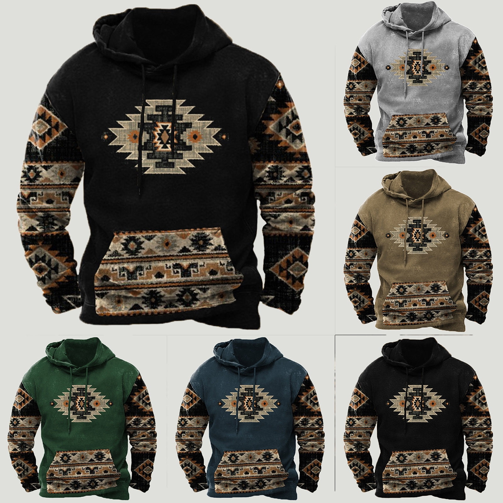 symoid Mens Hoodies Pullover Graphic Fall Winter Athletic Clearance ...