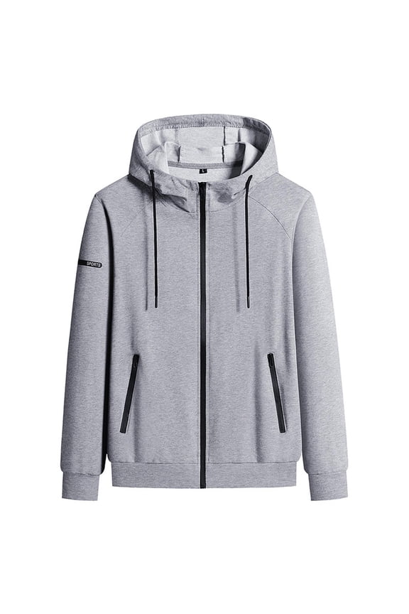 Mens Fall Winter Jackets with Hood Outdoor Big and Tall Shirts Windbreaker Lightweight Shirts Coat with Pocket Long Sleeves Casual Gray Jackets for Men Size 3XL
