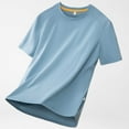 thumbnail image 1 of Fnnxeal Summer T Shirts for Man, Casual Solid Crew Neck Short Sleeve Tops Big and Tall Shirts Mens Light Blue Lightweight Tees Size L, 1 of 5
