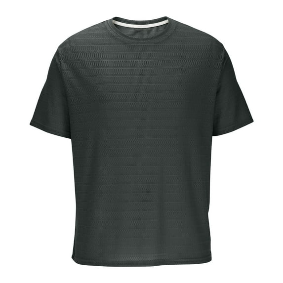 Fnnxeal Summer T Shirts for Man, Solid Crew Neck Short Sleeve Tops Big and Tall Shirts Casual Mens Dark Gray Lightweight Tees Size 4XL