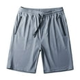 thumbnail image 1 of symoid Mens Shorts Athletic with Pockets- Casual Beach with Pockets Summer Plus Size Hawaiian Gray Shorts for Men Size L, 1 of 2