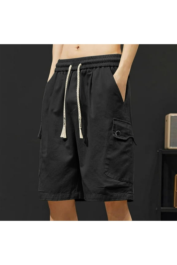 Mens Summer Carpenter Shorts, Big and Tall Shorts Relaxed Fit Outdoor with Pockets Cargo Shorts for Men Casual Black Pants 5XL