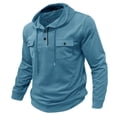 thumbnail image 1 of Fnnxeal Hoodies Sweatshirts for Men, Fall Winter Big and Tall Shirts Long Sleeve Shirt with Pockets Casual Outdoor Mens Light Blue Blouse Size 3XL, 1 of 6