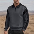 thumbnail image 1 of SYMOID Men's Half Zip Pullover - 100% Polyester, Polo Collar Color Block, Wrinkle-Resistant, Dark Gray, Relaxed Fit, Size M, 1 of 5
