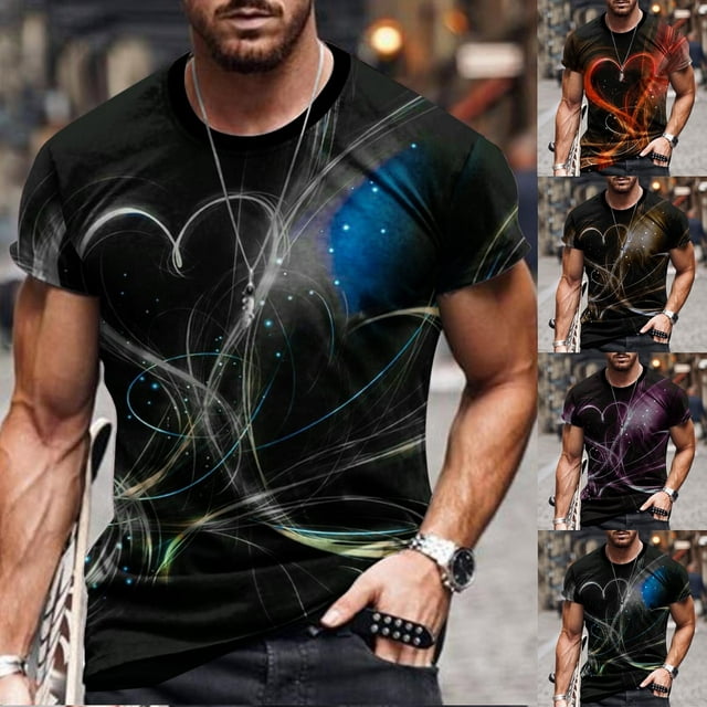 symoid Mens Workout T-shirts Short Sleeve- Big and Tall Value Casual ...