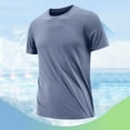 thumbnail image 1 of Fnnxeal Mens Big and Tall Shirts Men's Round Neck Shirts Summer Tees for Men Light Blue Casual Tshirts Mens Short Sleeve Shirts L, 1 of 7