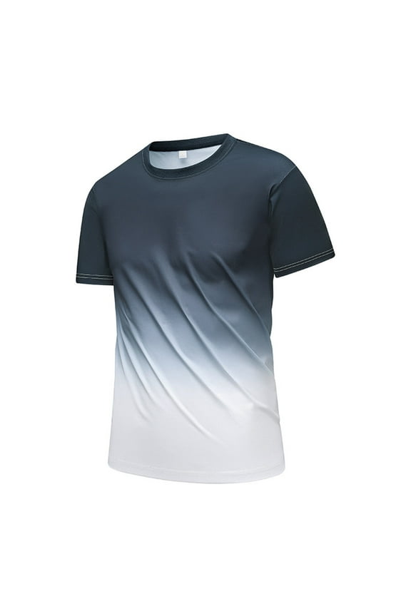 Men's Short Sleeve Shirts Summer Shirts for Men Blue Casual Tshirts Crew Neck Shirt Mens Big and Tall Shirt 4XL