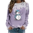 thumbnail image 1 of symoid Sweatshirt for Women Christmas and Thanksgiving Fashion Gifts for Women New Womens Fall Fashion Purple L, 1 of 7