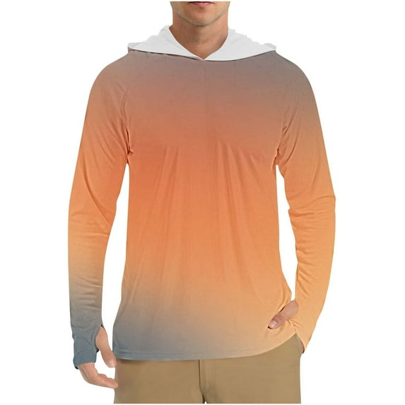 Fnnxeal Mens Hoodies Sweatshirts, Outdoor Casual Long Sleeve Shirt with Pocket Fall Winter Big and Tall Shirts Gold Blouse for Men Size 2XL