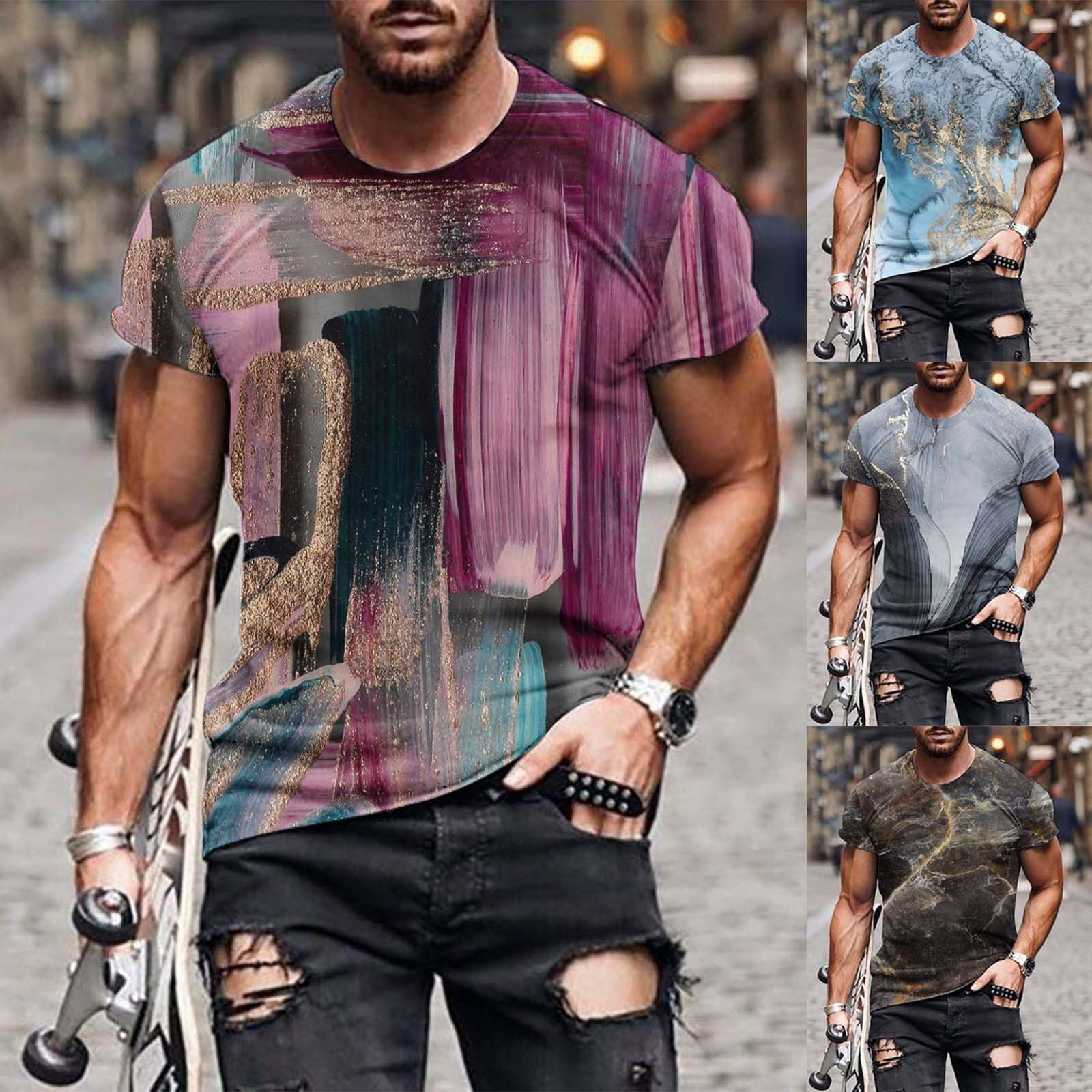 Mens Shirts Big And Tall Shirts Short Sleeve Crewneck Tees