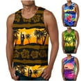 thumbnail image 1 of symoid Tank Tops for Men Big and Tall- Beach Casual Summer Hawaiian Purple Boys Undershirts Size XL, 1 of 5