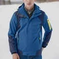 thumbnail image 1 of Fnnxeal Mens Rain Jackets Waterproof with Hood Outdoor Fall Winter Windbreaker Lightweight Shirts Coat with Pocket Long Sleeves Shirts Casual Blue Jackets for Men Size 3XL, 1 of 5
