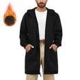 thumbnail image 1 of symoid Winter Mens Coats - Black Puffer Warm Men Jacket Padded Hooded Parkas L, 1 of 9