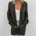 thumbnail image 1 of symoid Women's Cardigans- Long Sleeve Cardigan Casual Solid Knit Autumn Sweater Jacket Tops Dark Gray XL, 1 of 7