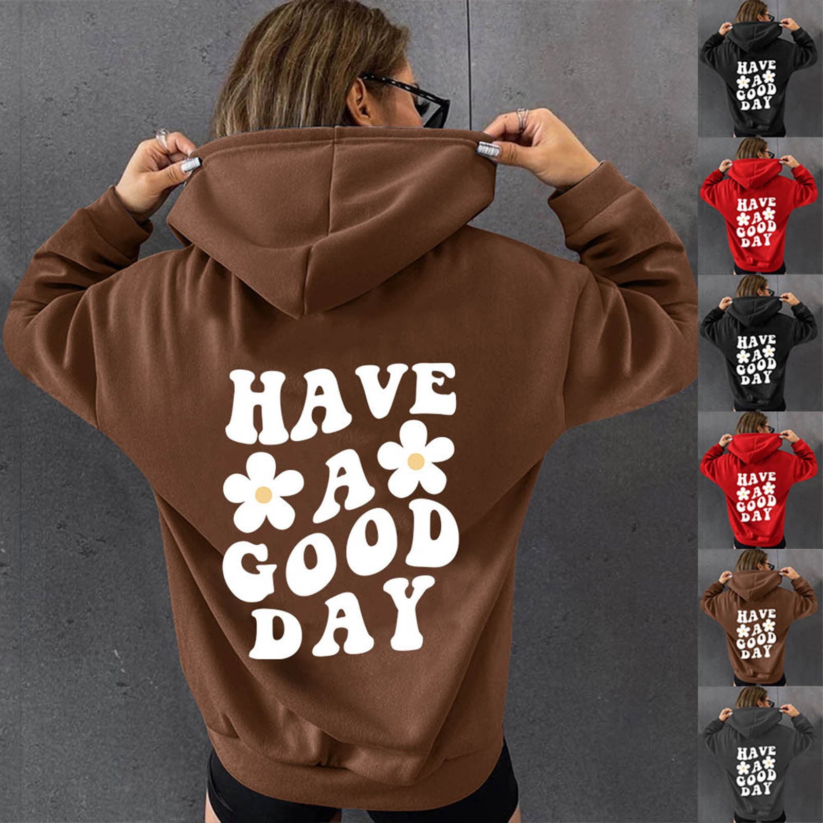 symoid Women s Soft Hoodie with Front Pockets Casual Long Sleeve Hoodies with Pockets Fall And Winter Gray Womens Sweatshirts Top Size S Walmart