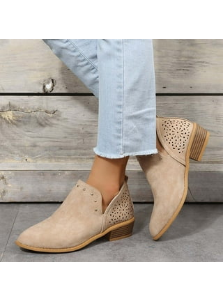 Womens Beige Booties