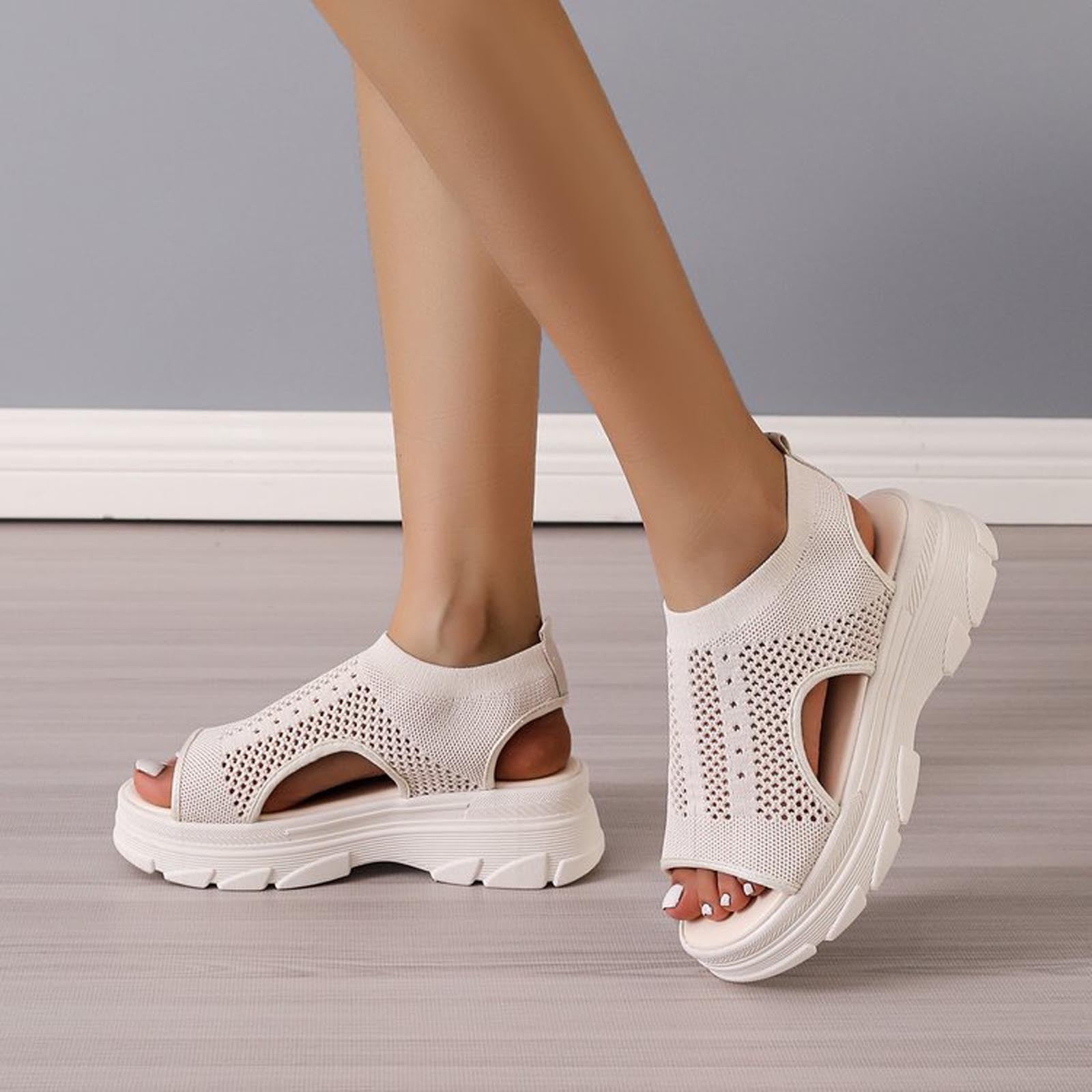 White wedge sandals hot sale size 4