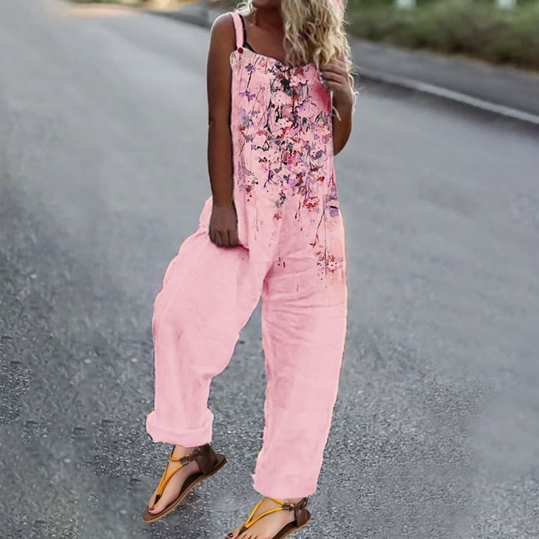 PRINTED JUMPSUIT - Pink / White