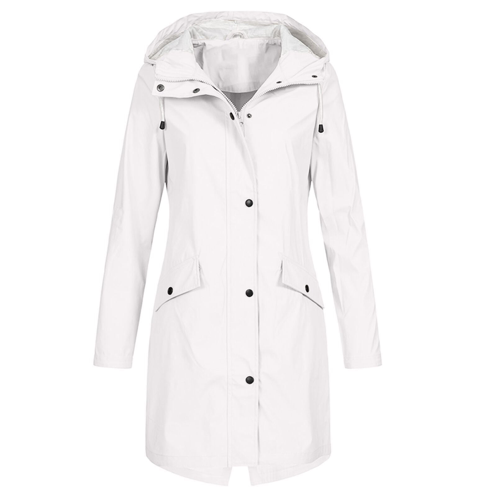 symoid Womens Rain Coats & Jackets- Solid Rain Jacket Outdoor Hooded ...