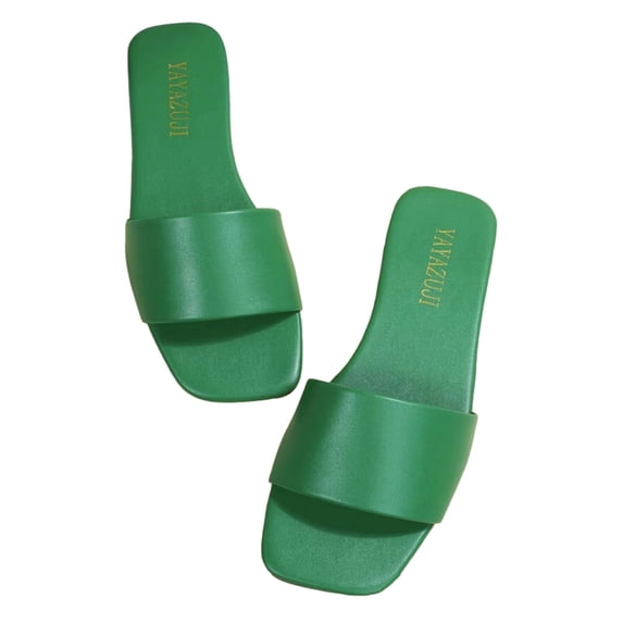 symoid Womens Slides on Clearance- New Casual Open Toe Comfort Summer Green Sandals for Girls Size 7