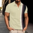 thumbnail image 1 of Fnnxeal Mens Polo Shirt, Big and Tall Casual Short Sleeve Colleaed Button Beige Polo Shirts for Men Size S, 1 of 4