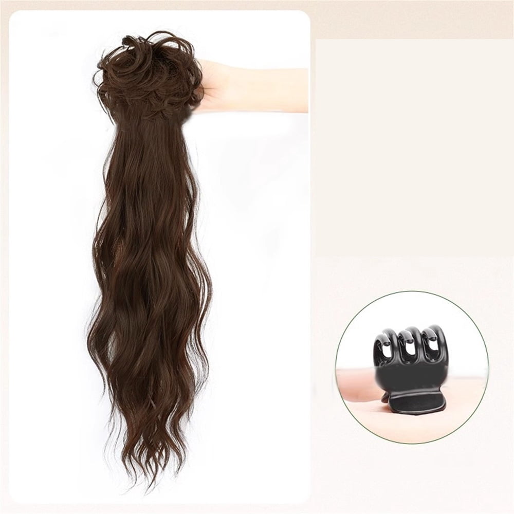synthetic wig New Ancient Style Women Braids Wave Grab Wig Simulated Cheongsa Slightly Curled Low Ponytail Hair Photo Props