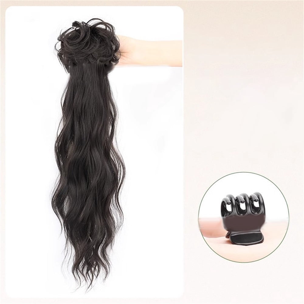 synthetic wig New Ancient Style Women Braids Wave Grab Wig Simulated Cheongsa Slightly Curled Low Ponytail Hair Photo Props
