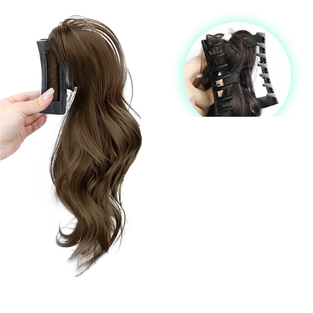 synthetic wig Y2K Hotties Girls Long Fluffy Curly High Ponytail Grab Wig Elegant Women Half Waterfall Clip-on Hair Extensions