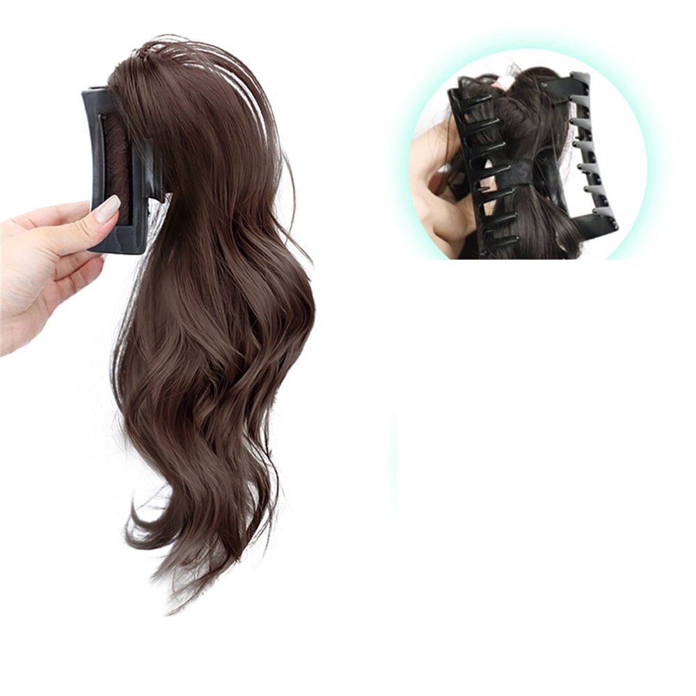 synthetic wig Y2K Hotties Girls Long Fluffy Curly High Ponytail Grab Wig Elegant Women Half Waterfall Clip-on Hair Extensions