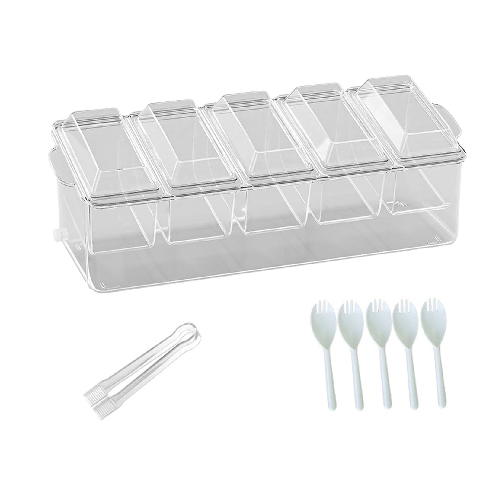 syytpdjjd Chilled Condiment With 5 Containers Fresh Condiment With ...