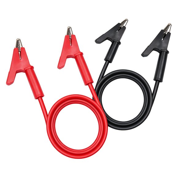 szgwtk Double Ended Alligator Clips, Test Jumper Wires Test Cable with Insulators Clips Test Copper Cable for Electrical Testing - Black & Red(1m/3.3ft)